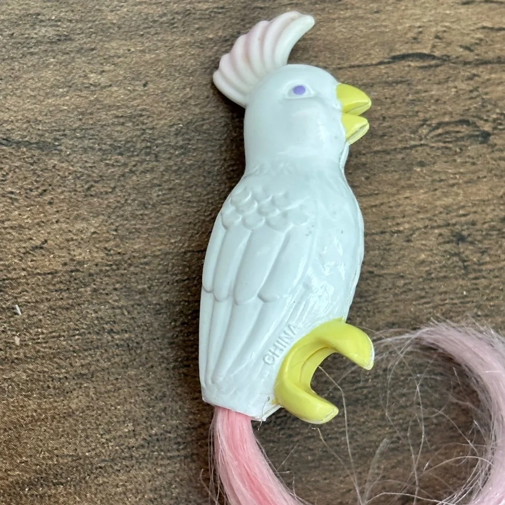 VINTAGE 1990 Mattel Barbie Bird Cage Cockatoo Replacement Cockatiel Bird White